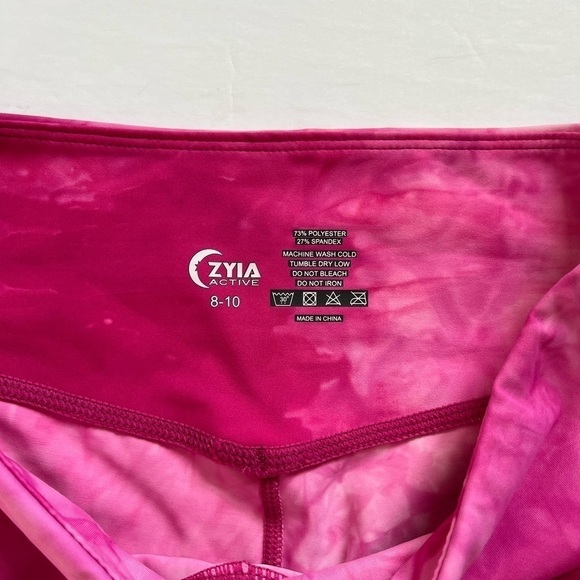 Zyia Active Pink Marble Tie Dye Hendrix Mesh Capri Leggings Size 8-10 - Picture 3 of 7